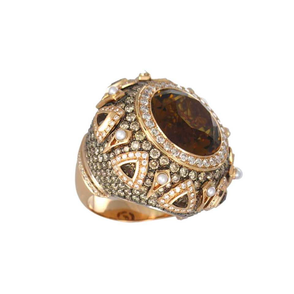 GRIMOLDI MILANO - ANELLO COLLEZIONE MEDUSA PAVE' MEDIUM SIZE 1MDPTRM-R1253