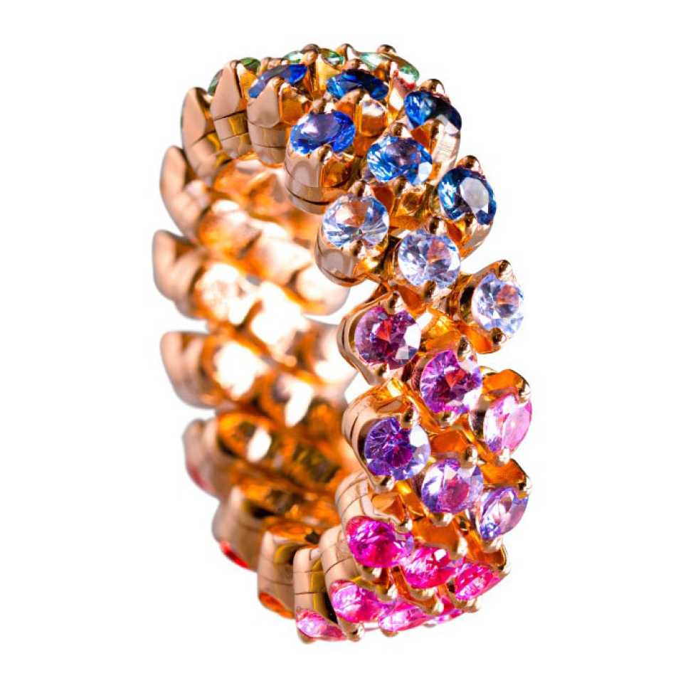 SERAFINO CONSOLI - ANELLO MULTIMISURA RMS 3F7 RG RAINBOW