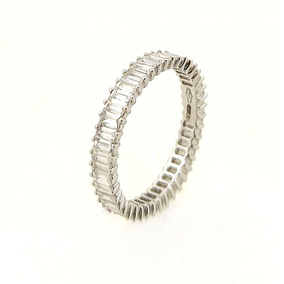 GRIMOLDI MILANO - FEDE IN ORO BIANCO CON DIAMANTI BIANCHI TAGLIO BAGUETTE 1FDPUBAG-W10