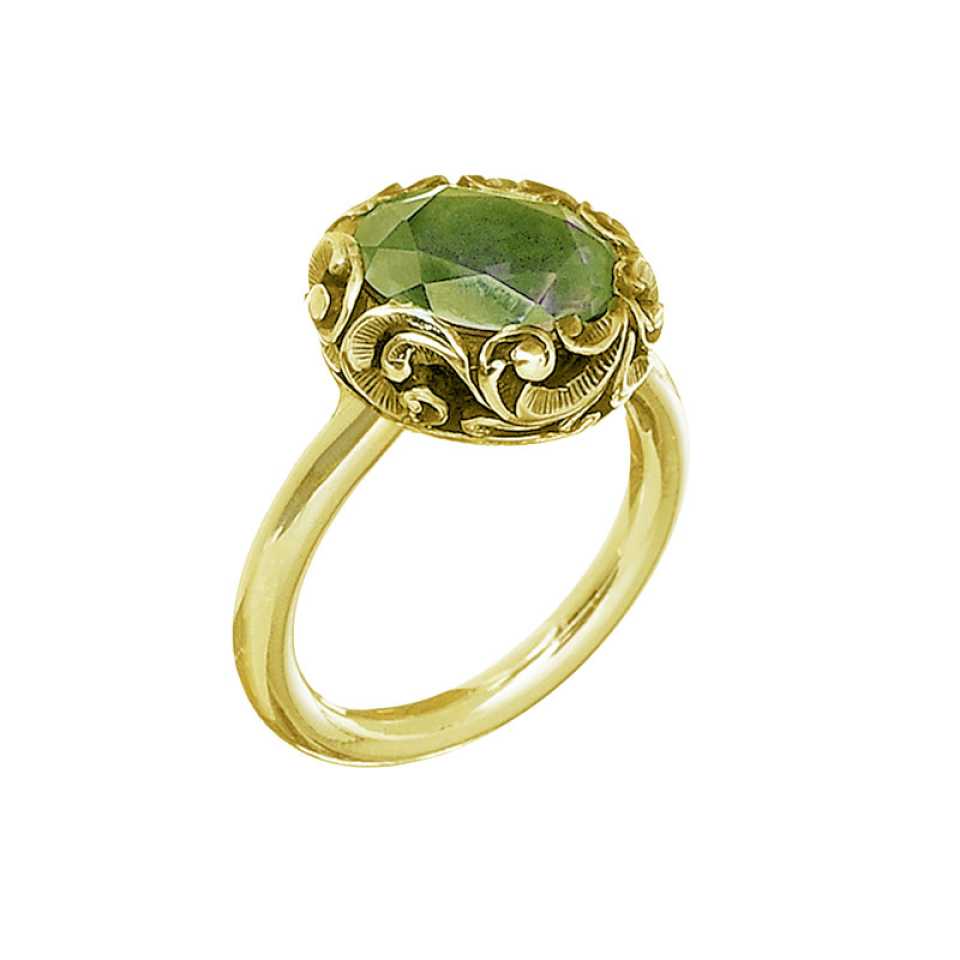 MARIA LUISA JEWELS - ANELLO IN ORO GIALLO 9KT CON PRASIOLITE AA0011/V2/A