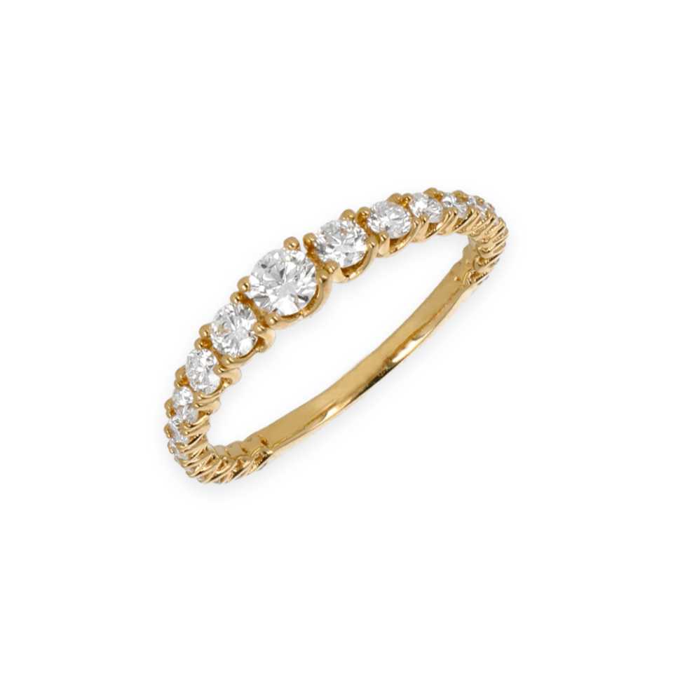 NAMURI - ANELLO IN ORO GIALLO 18KT CON DIAMANTI BIANCHI AN-DEG15W/G