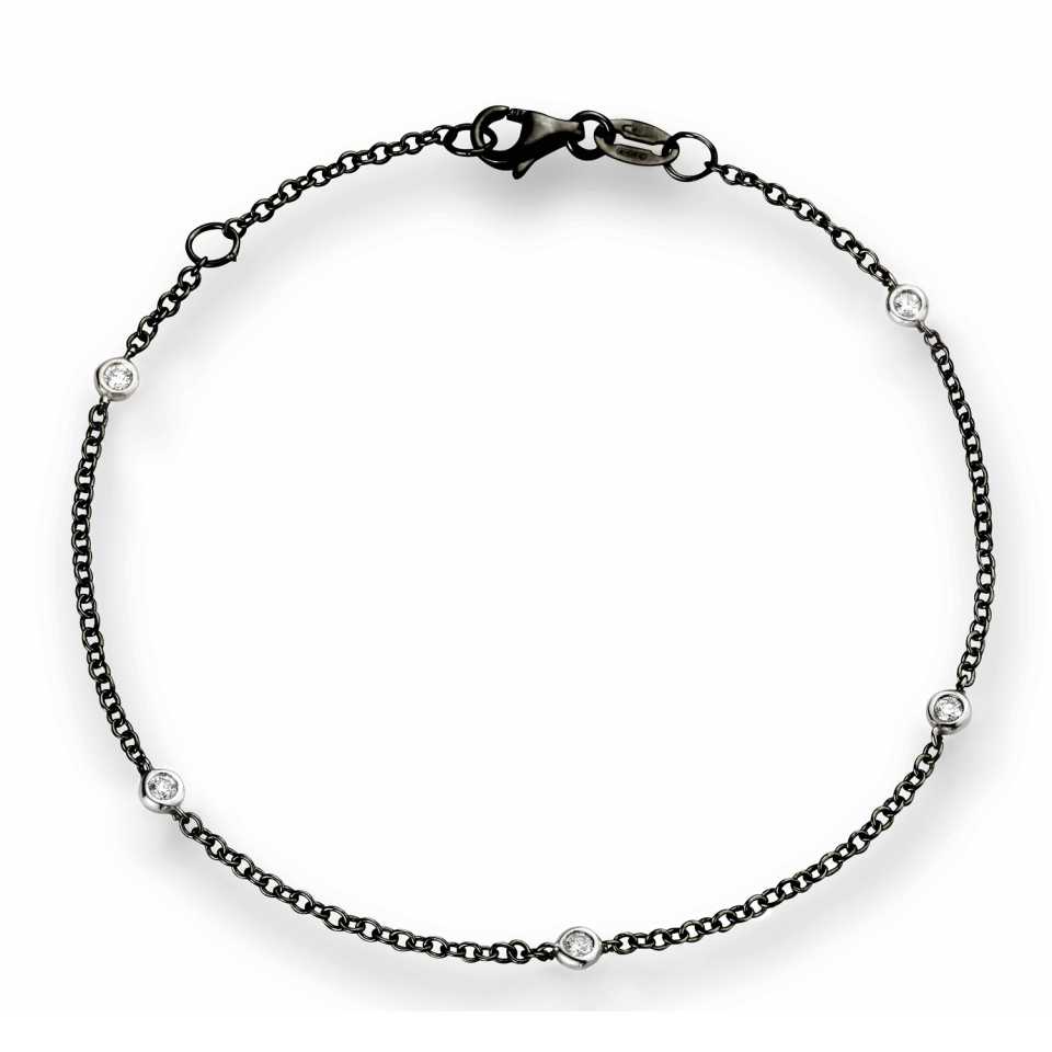 NAMURI - BRACCIALE IN ORO BRUNITO 18KT CON DIAMANTI BIANCHI BTFU-01/BB