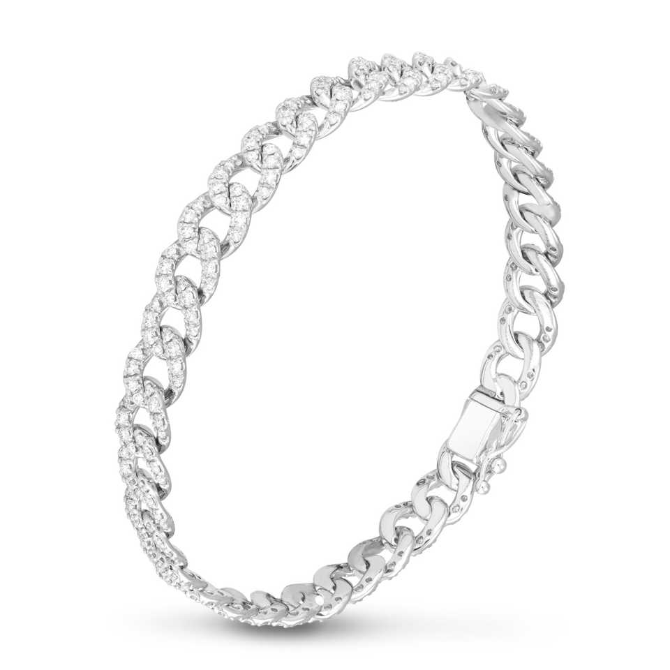 PIERO MILANO - BRACCIALE GROUMETTE IN ORO BIANCO 18KT CON DIAMANTI BIANCHI CO 831BB2