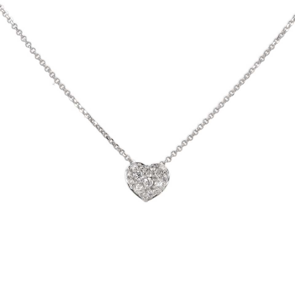 NAMURI - COLLANA IN ORO BIANCO 18KT CON CUORE IN DIAMANTI BIANCHI CI1103B