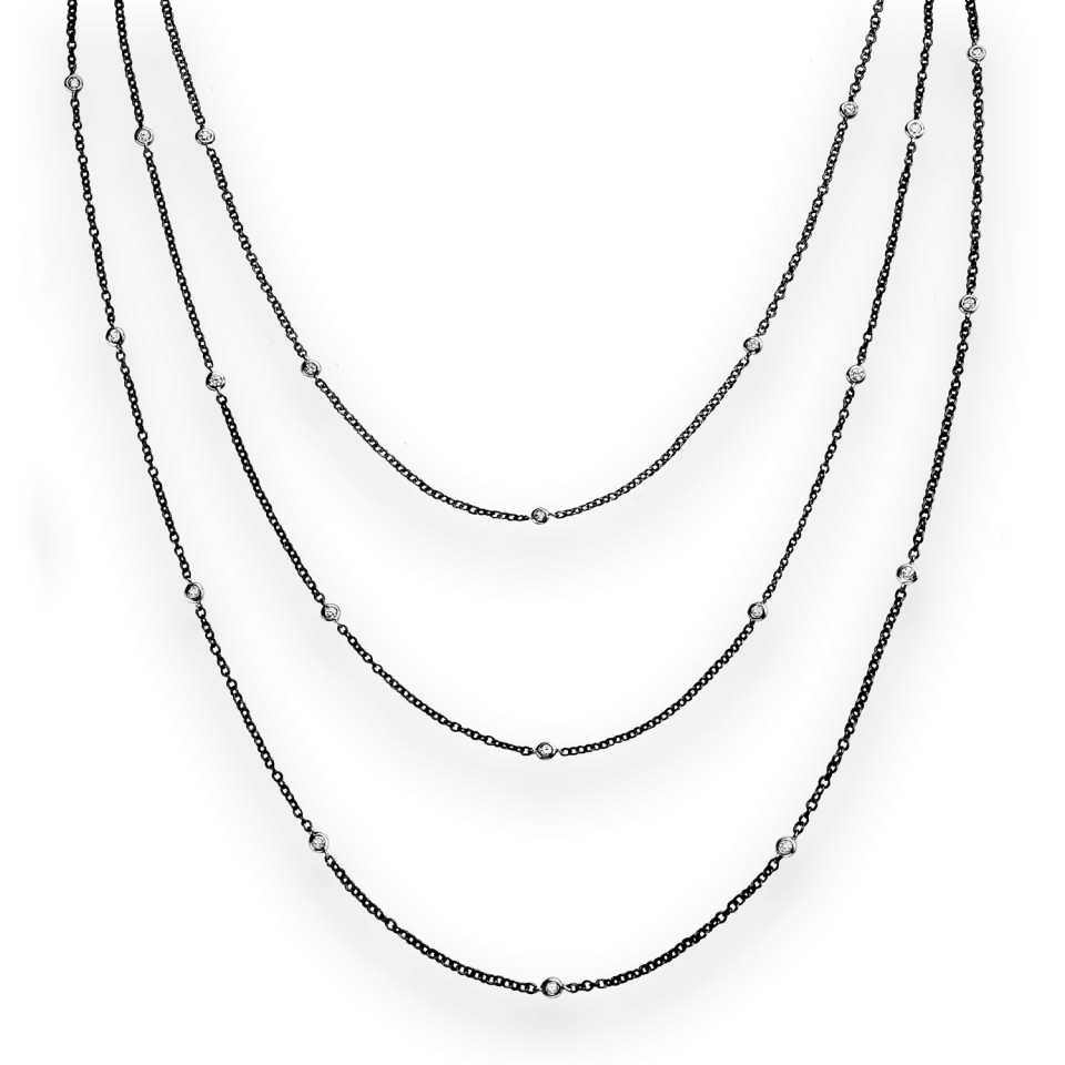 NAMURI - COLLANA IN ORO BRUNITO 18KT CON DIAMANTI BIANCHI CTFU-60/BB