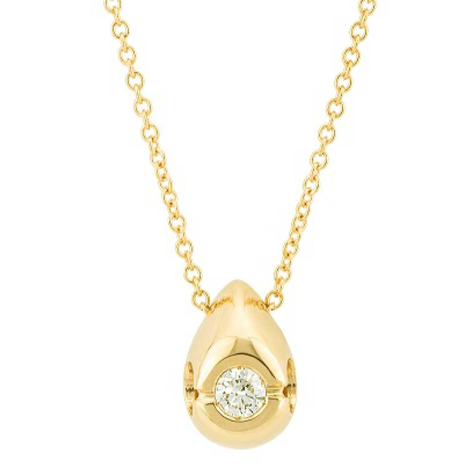 POLELLO - COLLANA IN ORO GIALLO 18KT CON PUNTO LUCE DIAMANTE BIANCO G3340CG2 