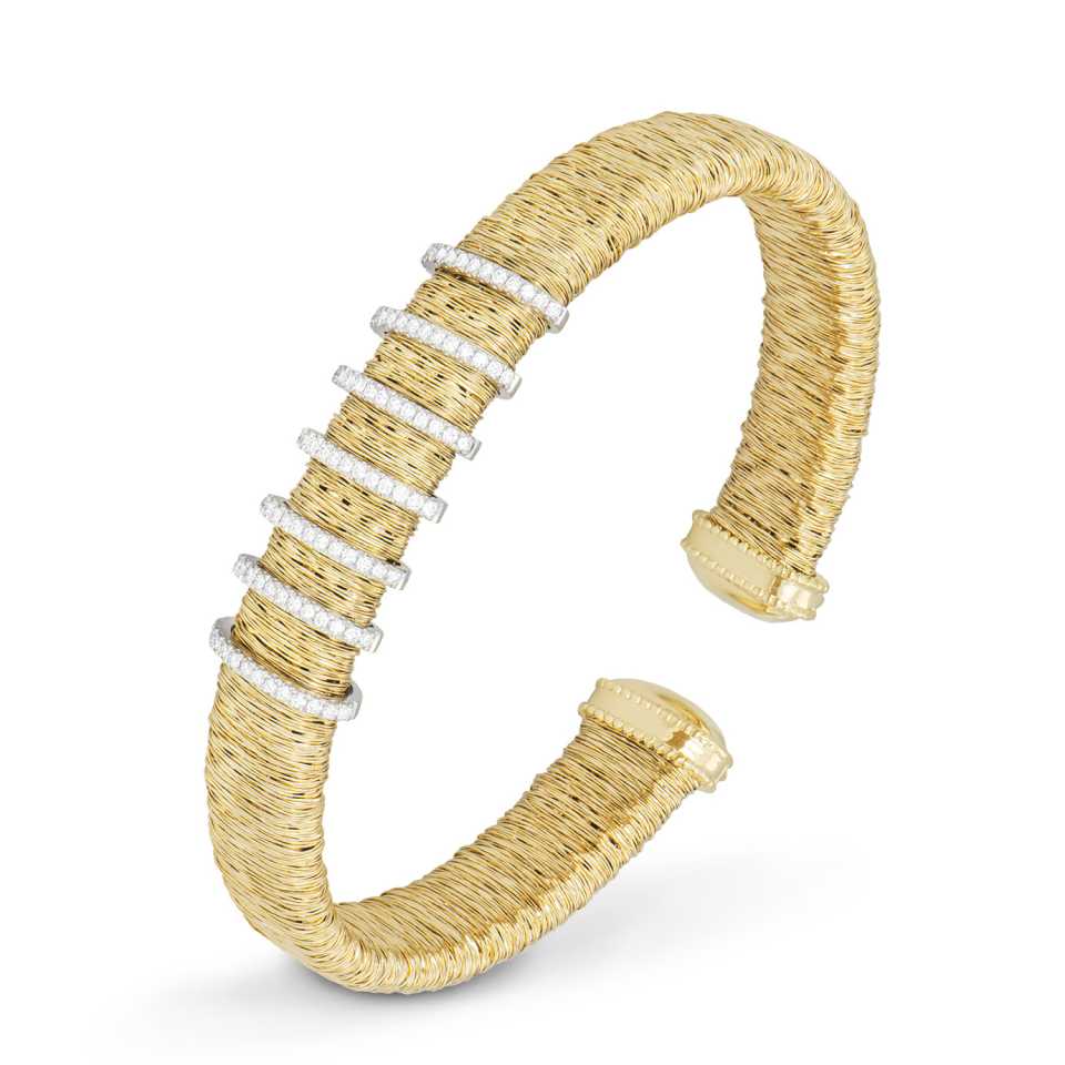 PIERO MILANO - BRACCIALE IN ORO GIALLO "GOA" 18KT E ORO BIANCO 18KT CON DIAMANTI BIANCHI M5008BB3