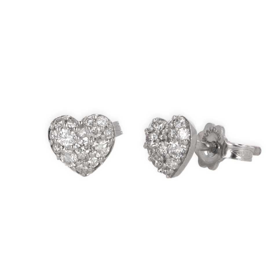 NAMURI - PAIO ORECCHINI A CUORE IN ORO BIANCO 18KT CON DIAMANTI BIANCHI OR1103B