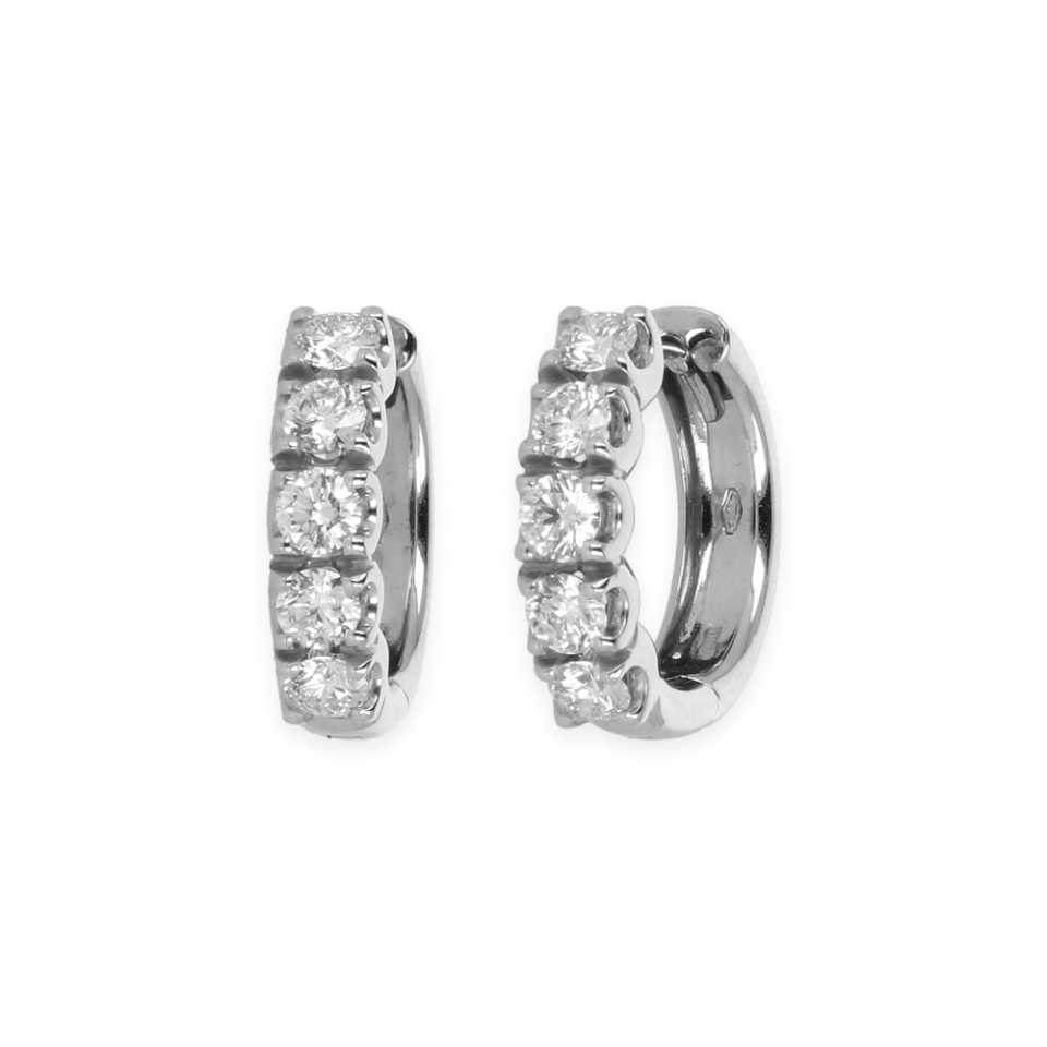NAMURI - PAIO ORECCHINI A CERCHIO IN ORO BIANCO 18KT CON DIAMANTI BIANCHI OR-4023