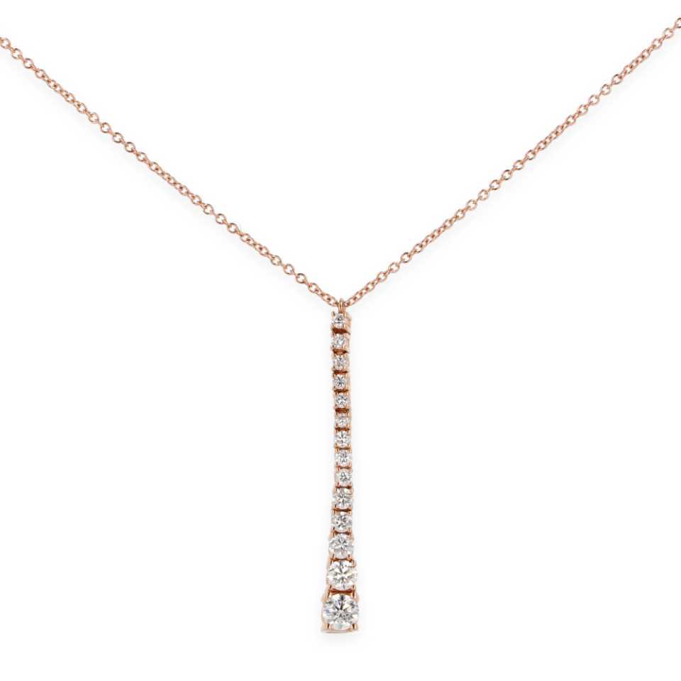 NAMURI - COLLANA IN ORO ROSA 18KT CON PENDENTE IN DIAMANTI BIANCHI PN-DEG20/R