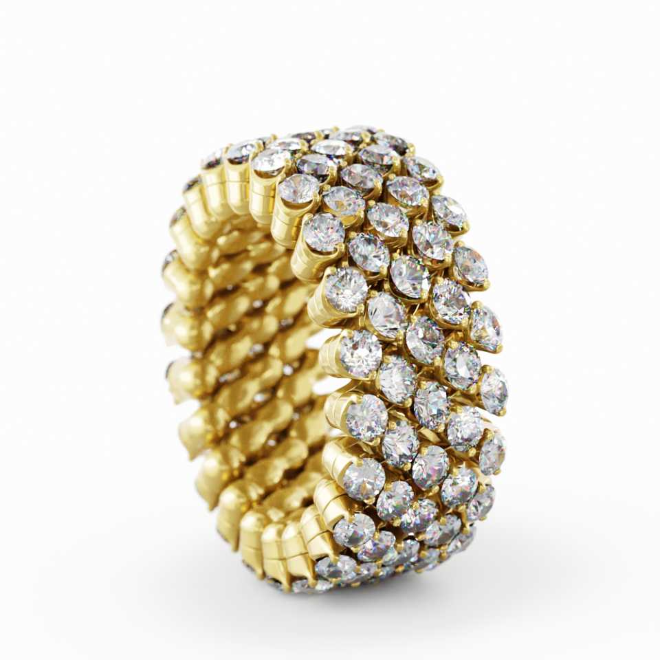 SERAFINO CONSOLI -  ANELLO MULTISIZE IN ORO GIALLO 18KT CON DIAMANTI BIANCHI RMS 5F2 YG WD