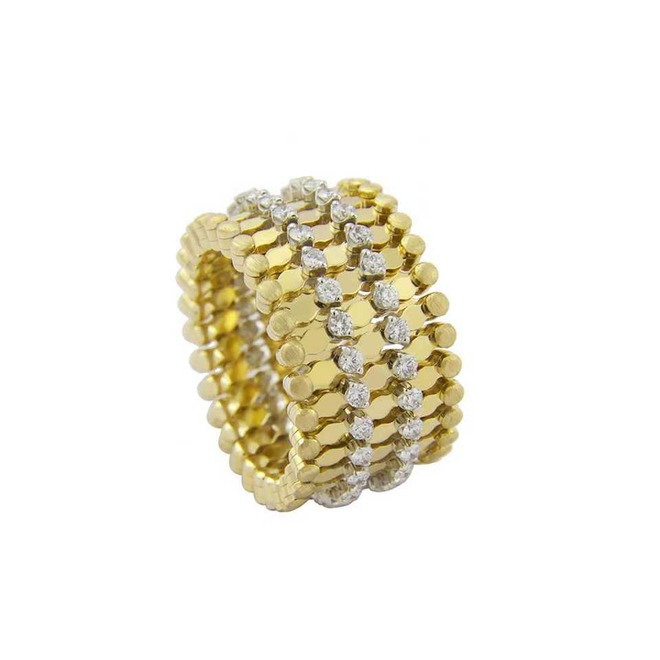 SERAFINO CONSOLI - ANELLO/BRACCIALE MULTISIZE IN ORO GIALLO 18KT E DIAMANTI BIANCHI SRB A - 7M2 YWG WD