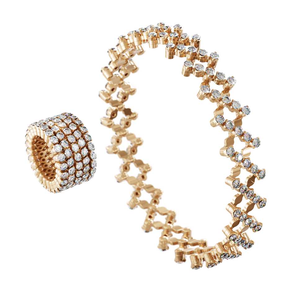 SERAFINO CONSOLI - 18KT ROSE GOLD MULTISIZE RING / BRACELET S.RB5F4 RG WD+2