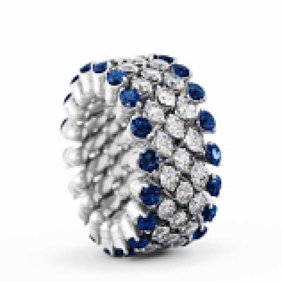 SERAFINO CONSOLI - ANELLO / BRACCIALE MULTISIZE IN ORO BIANCO 18KT CON DIAMANTI BIANCHI E ZAFFIRI BLU S.RB 5F4 WG WD BS X